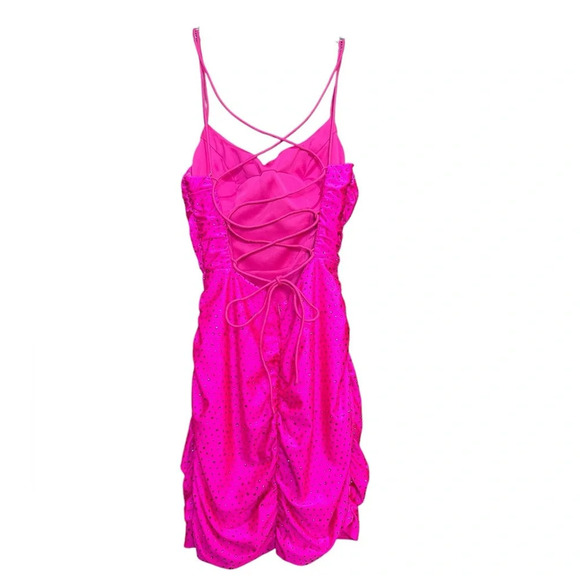 Sherri Hill Pink Sparkle Short Prom Dress Size 2 - Picture 2 of 3